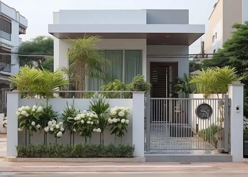 Pagar Besi Hollow Unik Warna Abu-abu Tua atau Graphite